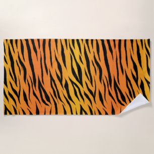 Toalha De Praia Padrão de pele de tigre elegante Abstrato selvagem