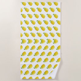Toalha De Praia Padrão de pintura de aquarela de limão