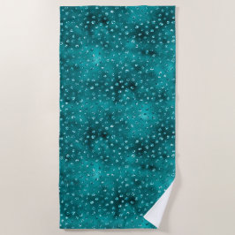 Toalha De Praia Padrão de Pontos de Glitter Glam Ombre Verde Água