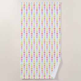 Toalha De Praia Padrão de Pontos do Arco-Íris