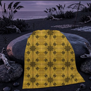 Toalha De Praia Padrão de Repetição de Desenho de Linha Tribal Gót