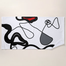 Toalha De Praia Padrão de retenção: Abstrato preto, branco, Cinza 