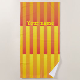 Toalha De Praia Padrão de Separação de Personalização Amarelo Lara