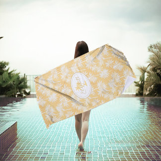 Toalha De Praia Padrão de silhueta da palmeira havaiana ID1093 Dou