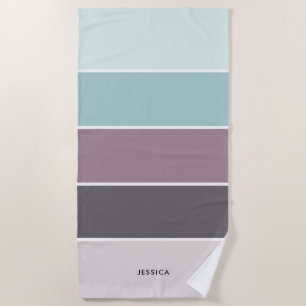 Toalha De Praia Padrão de Stripes Modernas Personalizado