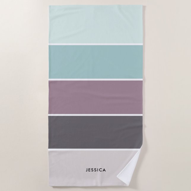Toalha De Praia Padrão de Stripes Modernas Personalizado (Frente)