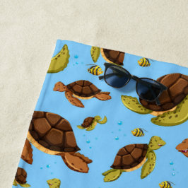 Toalha De Praia Padrão de Tartaruga do Mar