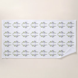 Toalha De Praia Padrão de Tecido de queda de neve.