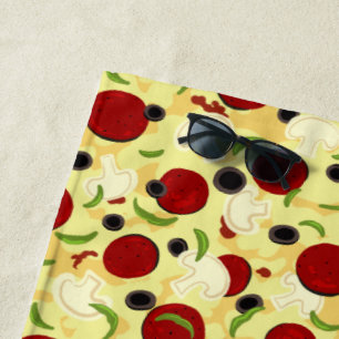 Toalha De Praia Padrão de Tópicos de Pizza
