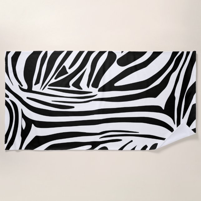 Toalha De Praia Padrão de zebra (Frente)