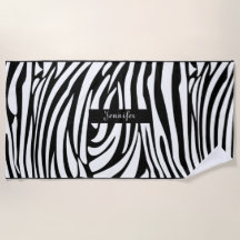 Padrão de zebra branco e preto monograma