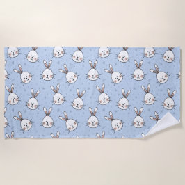 Toalha De Praia Padrão do coelho coelho adorável