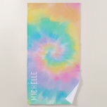 Toalha De Praia Padrão do Rainbow Tie Dye Personalizado<br><div class="desc">Rainbow Tie Dye Pattern Personalizado design.</div>