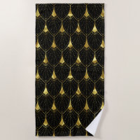 Padrão Dourado De Arte Brilhante Em Fundo Preto