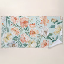 Padrão Floral Azul Aquarela de Prado de Flores Sil