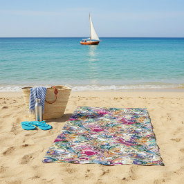 Toalha De Praia Padrão floral borroco