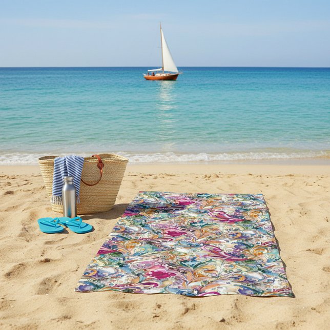 Toalha De Praia Padrão floral borroco (Criador carregado)
