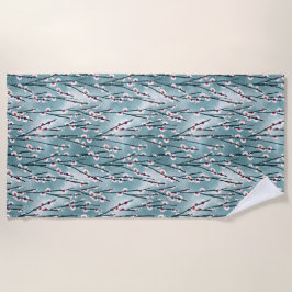 Toalha De Praia Padrão Floral do Flor do Flor de Plum primavera