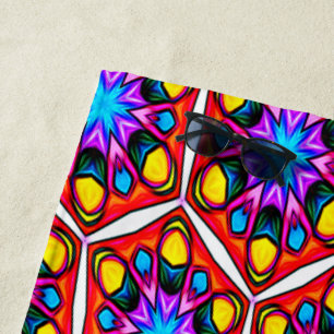Toalha De Praia Padrão Floral Elegante Abstrato