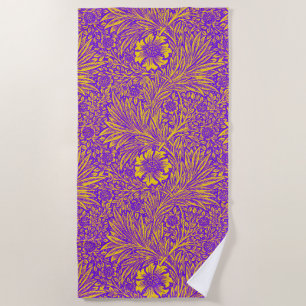 Toalha De Praia Padrão floral roxo bonito da vinheta