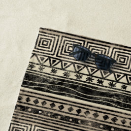 Toalha De Praia Padrão Geométrico Africano