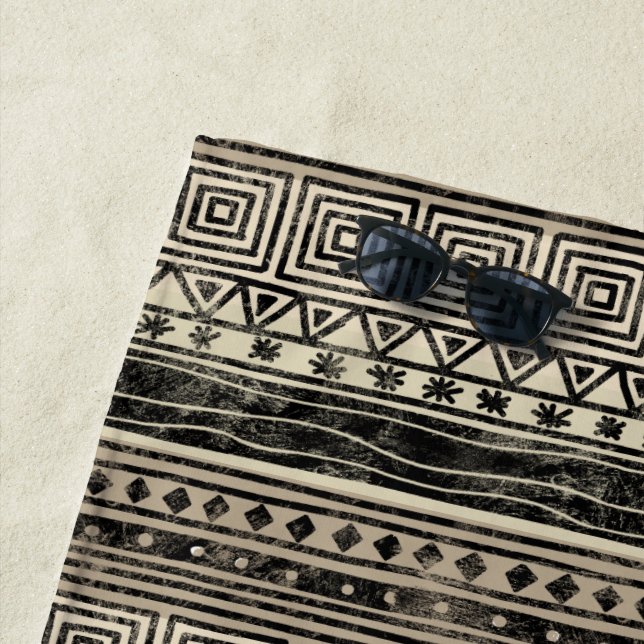 Toalha De Praia Padrão Geométrico Africano (In Situ)