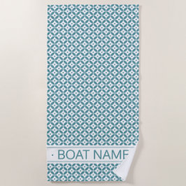 Toalha De Praia Padrão Geométrico Aqua Profundo. Nome da Embarcaçã