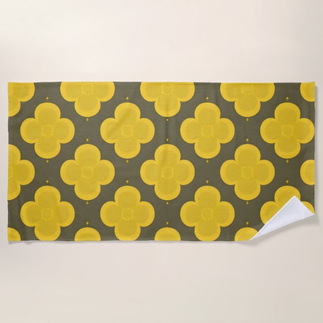 Toalha De Praia Padrão Geométrico de abstrato (Frente)