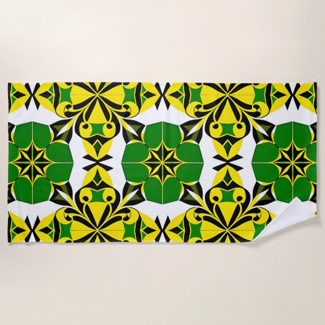 Toalha De Praia Padrão Geométrico de abstrato (Frente)