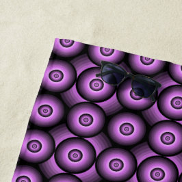 Toalha De Praia Padrão geométrico roxo de círculo retrô