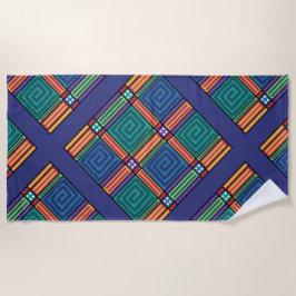 Toalha De Praia Padrão Geométrico Vibrante