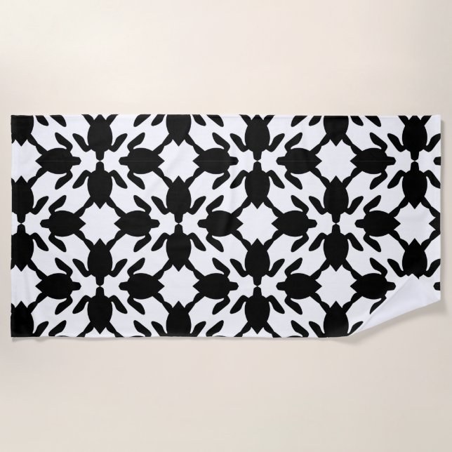 Toalha De Praia Padrão impressão moderno havaiano Honu (tartaruga  (Frente)