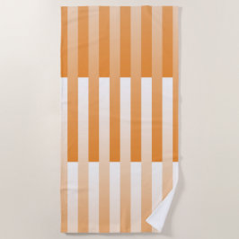 Toalha De Praia Padrão Laranja-branco riscado