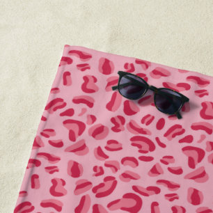 Toalha De Praia Padrão-Leopardo Rosa
