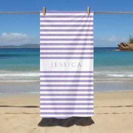 Toalha De Praia Padrão Limpo Roxo Moderno Personalizado