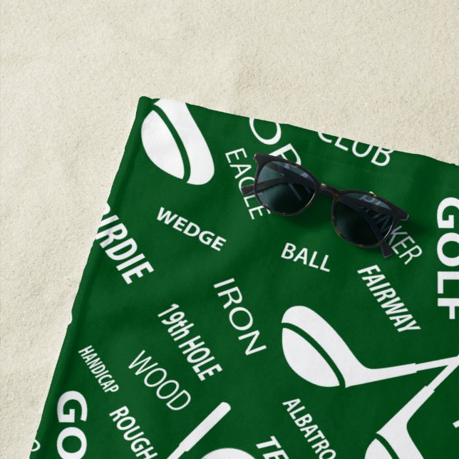 Toalha De Praia Padrão monograma para o Golfer (In Situ)