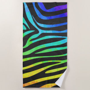 Toalha De Praia Padrão pintado pelo Rainbow Zebra