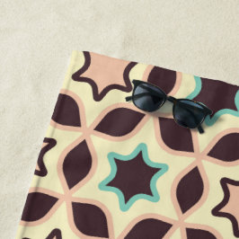 Toalha De Praia Padrão retrô contínuo com praias de quadrados arre