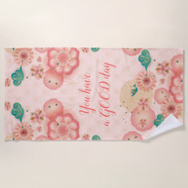 Toalha De Praia Padrão Rosa Flor Primavera