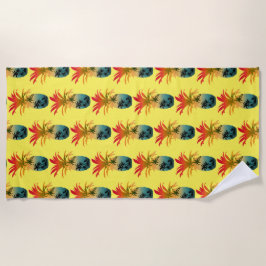 Toalha De Praia padrão sunset do abacaxi