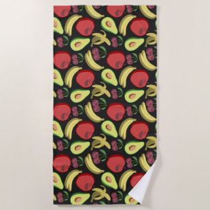 Toalha De Praia padrão uniforme de fruta fruta tropical colorida