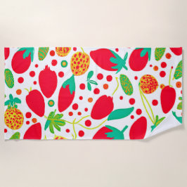 Toalha De Praia Padrão vívido de paleta frutífero