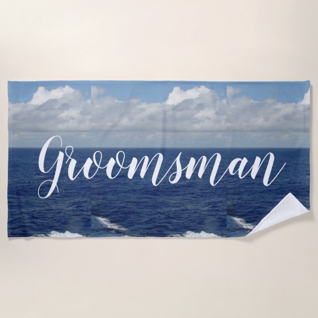 Toalha De Praia Padrinho de casamento Ocean Waves Beach Towel (Frente)