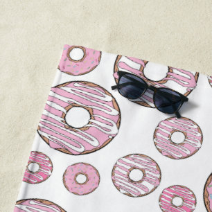 Toalha De Praia Padrões De Rosquinhas, Rosquinhas Rosa, Prensas