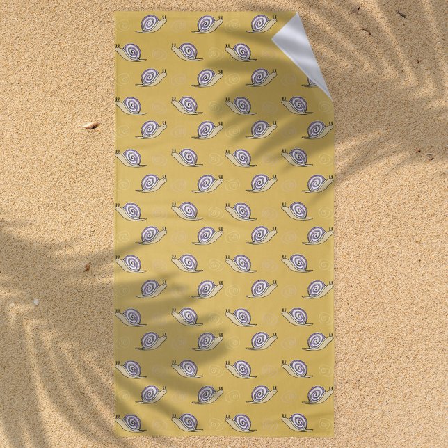 Toalha De Praia Padrões para unhas e espirros ilustrados (Snail Pattern Beach Towel)
