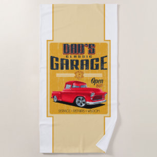 Toalha De Praia Pai 1956 Classic Truck Garage