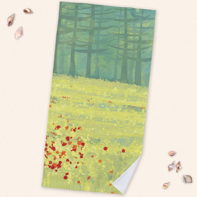 Toalha De Praia Paisagem de Prado (Wildflower meadow in France art beach flower)