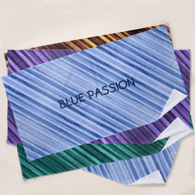 Toalha De Praia Paixão Azul Diagonal Striped Personalizada (Criador carregado)