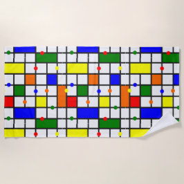 Toalha De Praia Palavra Cruzada Colorida