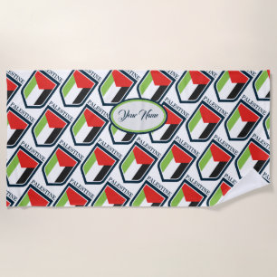 Toalha De Praia Palestina e bandeira palestina personalizada